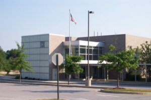 Franklin High School, one of 37 non-air conditioned schools closed by the county Friday.