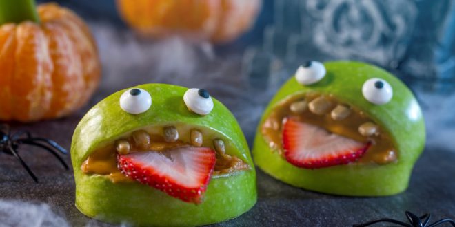 Healthy Halloween Apple Monsters Fruit Kids Treat