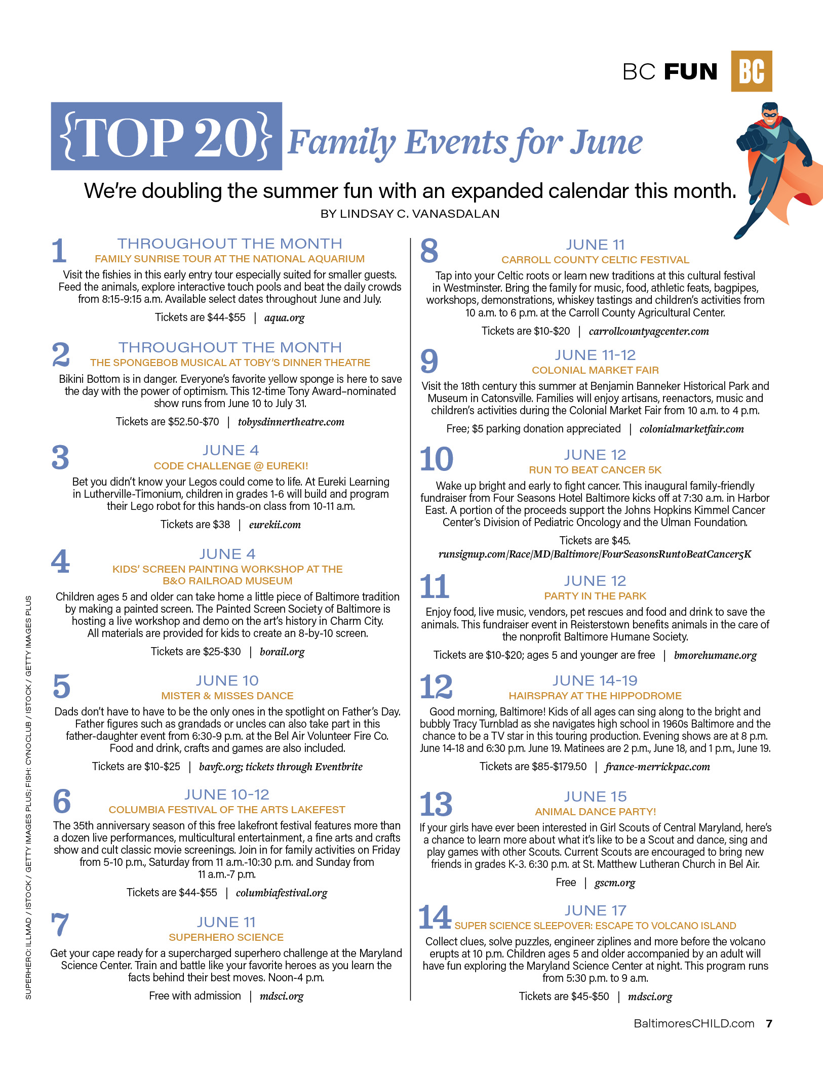 Baltimore's Child June 2022 Top 20 calendar 