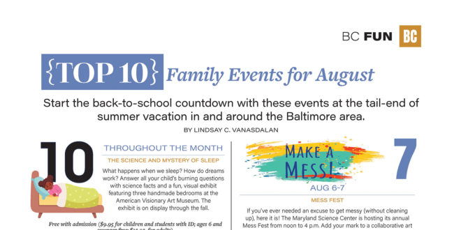 Baltimore's Child Top 10 August calendar