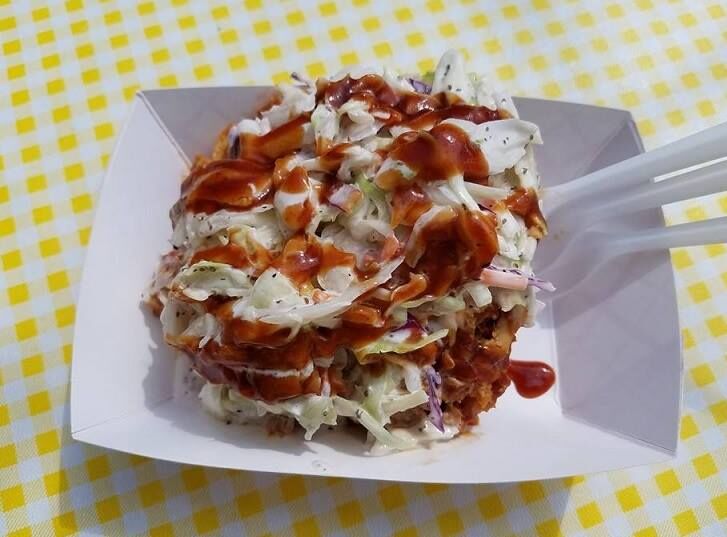 A close-up of the Maryland State Fair's pork sundae, available only at the fair.