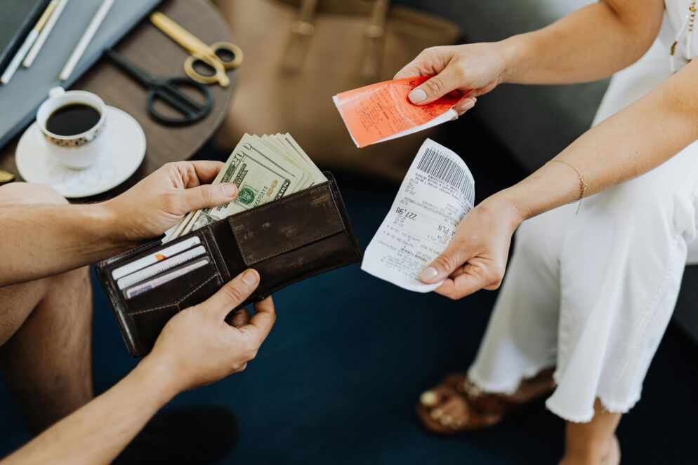 People exchanging money