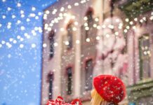 Woman shopping for holiday presents