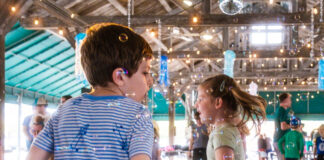Kids at the Baltimore Old Time Music Festival's family dance event
