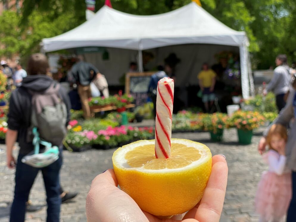 A lemon stick at Flower Mart