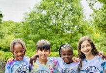 Campers in camp T-shirts at Summer at Garrison Forest