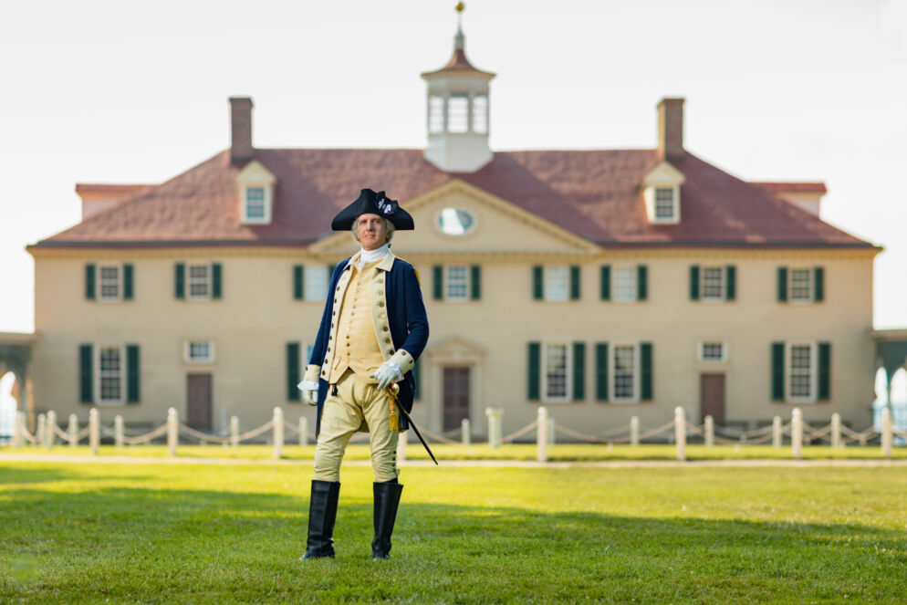 George Washington interpreter Dan Shippey at George Washington's Mt. Vernon, Alexandria, VA 