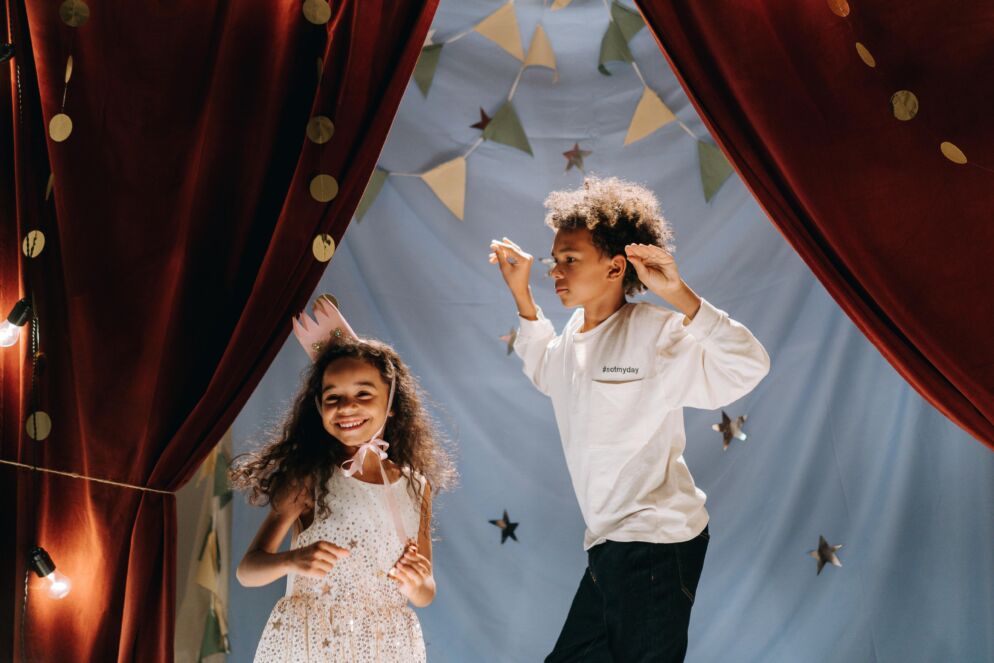 Kids acting on a stage