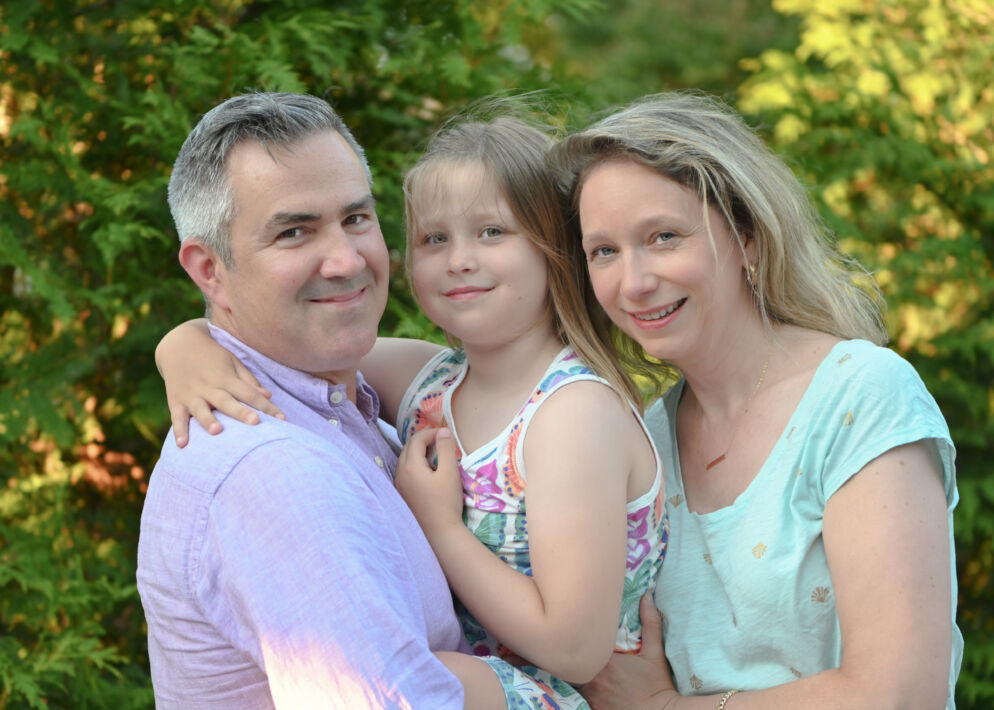 Catrin Davies (right) and family