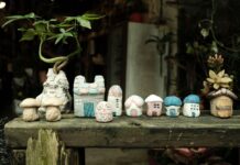 Fairy houses on a table