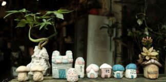 Fairy houses on a table