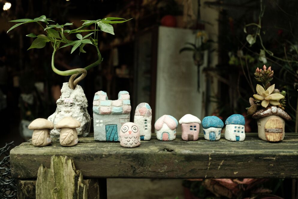 Fairy houses on a table