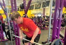 Caden George working out at Planet Fitness