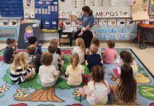 Easing Into the School Year A captive audience for Lizz Miller, director of St. Michael Preschool in Carroll County.