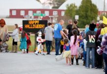 Kids at a trunk or treat event